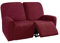 Stretch-Sofabezug für Wohnzimmer, Weinrot, 2-Sitzer-Schonbezug für Relax-Sofa