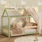 smartwood Lit Cabane Enfants 90x190 - Vert - avec Barriere Réglable et avec Sommier - Lit Enfant Milo pour Garcons et Filles - Charge maximale 230 kg