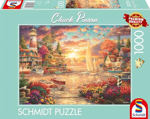 Schmidt Spiele 58554 Chuck Pinson, Morgenstille am See, 1000 Teile Puzzle