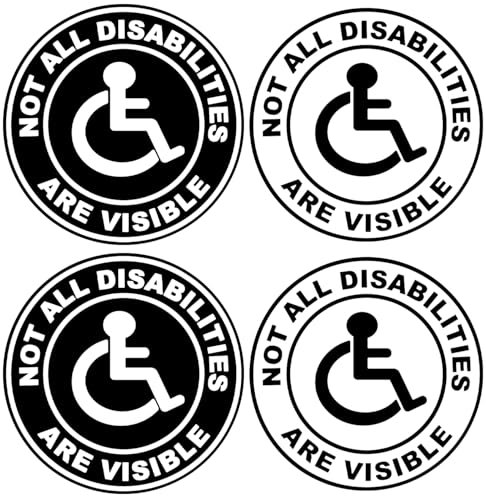 4 Stücke Rollstuhl -Logo -Autoaufkleber, Runde Autoaufkleber, Autozubehör, Autoaufkleber Für Behinderte Menschen.