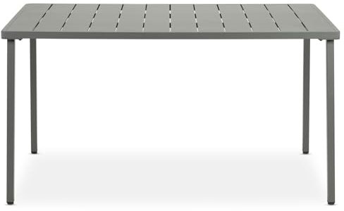 IDIMEX Gartentisch Azalea 140x80cm, grau - Outdoor Tisch wetterfest für Garten Balkon & Terrasse, Terrassentisch für 6 Personen, Stabil & pflegeleicht Tisch für draußen