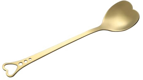 GALPADA Cucchiaio a forma di cuore placcato oro biscotto scoop cucchiai da portata a cuore cucchiai di caffè dessert stoviglie regali di cucchiaino di sale piccolo D'oro