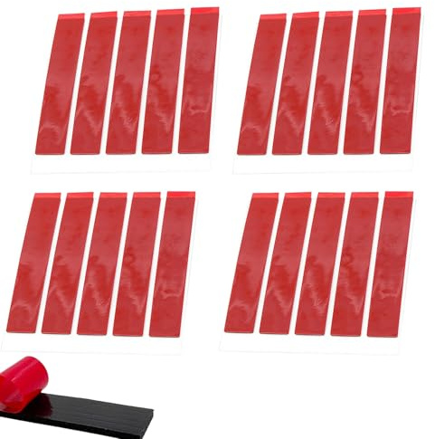 strrng 20 Pack Number Plate Sticky Pads,Double Sided Adhesive Number Plate Stickers,Waterproof and Heat Registration Plates Sticky Pads,Car Numbers Plates Adhesive Pad,for Car Interior Decoration