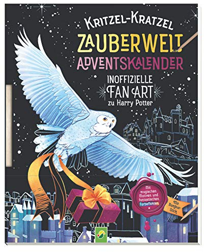 Kritzel-Kratzel Zauberwelt Adventskalender - Inoffizielle Fan Art zu Harry Potter: Mit magischen Motiven, fantastischen Farbeffekten & Bambus-Stick. Für Kinder ab 5 Jahren