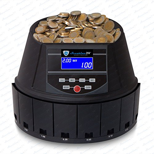 Münzzähler Euro Geldzählmaschine Münzen Münzzählmaschine SR-1450 von Securina24® (Schwarz - BBB)