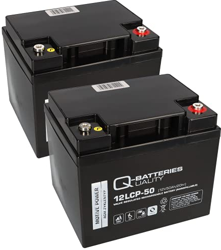 2X AGM 12V / 50Ah Blei-Akku - 12LCP-50 Zyklenfest kompatibel MP50-12C, REC50-12I, WP50-12NE AKKUman Set