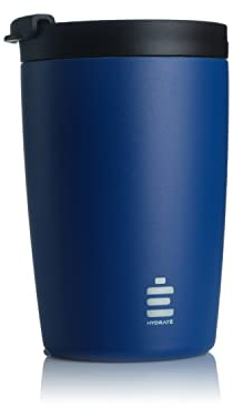 HYDRATE Travel Mugs, Reusable Coffee Cup, Travel Cup with Leak-Proof Lid, Multiple Colours, Stainless Steel Thermal Vacuum Coffee Mug for Hot and Cold, Insulated, Easy-Clean 340ml (Midnight Blue)