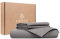 Amqua Bio Bettwäsche Mako Satin 200x220cm + 80x80cm (2X Kissenbezüge), 100% Bio Baumwolle (Zertifiziert), grau