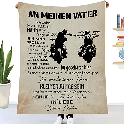 ZUCZUG Kuscheldecke Flauschige Personalisierte Geschenke Decke An Meinen Papa, Sohn für Papa Luftpost Positiv Ermutigen Decke(Deutsch), Super Weiche Flanelldecke Wohndecke Schlafdecke