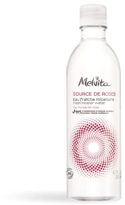 Melvita, Eau fraîche micellaire Source de Roses, Formule vegan 99% d'origine naturelle, Certifiée bio, Nettoie et démaquille en douceur pour peaux sensibles, 200 ml