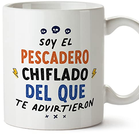 MUGFFINS Tazas para PESCADERO hombre - En Español - Todos te advirtieron - 11 oz / 330 ml - Regalo original y divertido