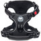 PoyPet No Pull Dog Harness with Neck Release Buckle, Reflective No-Choke Harness with 2 Leash Clip, Adjustable Soft Padded Pet Vest with Easy Control Handle for Medium Dogs (Black,M)