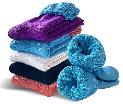 Josnown Thermal Socks for Women, 5 Pairs Winter Thick Warm Socks | Cosy Wool Boot Socks for Hiking, Walking, Skiing & Casual Wear. Ladies Gifts, UK 4-8