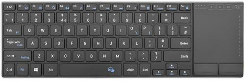 Rii Wireless Keyboard with Trackpad,Dual Mode Bluetooth &Wireless Keyboard with Touchpad,Metal Board for PC,Laptop, Tablet,Windows,Androids (BT+2.4G)
