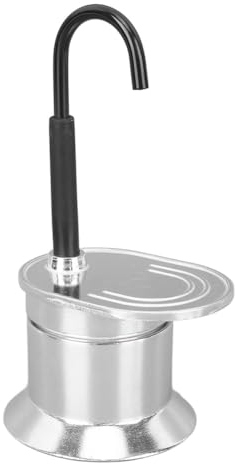 Pentola Moka a tubo singolo da 50 ml, lega di alluminio argentata, caffettiera con ugello per stufa, goditi un delizioso caffè in poco tempo