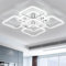 Qcyuui LED Deckenleuchte 100W, Dimmbar mit Fernbedienung, Quadratische Unterputz Deckenlampe, Moderne Kronleuchter Beleuchtung für Schlafzimmer, Wohnzimmer, Küche, Nordisches Design