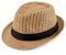 Woodland Leathers Panama Fedora Trilby Straw Sun Hats for Men, Beach Sun Cap Linen Panama Hat, Foldable Panama Hat for Holidays, Smart and Casual Occasions (Tan)