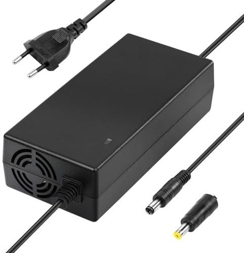 ARyee 54.6V 48V 2A Elektroroller Ladegerät für 13S 48V Lithium Akku Li-Ion Akku Ladegerät für Mobilitätsroller, Motorrad, EBike Elektrofahrrad, mit 2 Steckern, DC 5,5x2,1mm/5,5x2,5mm