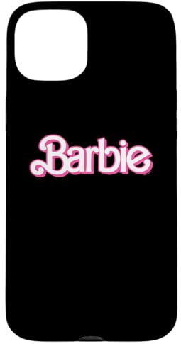 Coque pour iPhone 15 Plus Barbie - Logo rétro rose et blanc