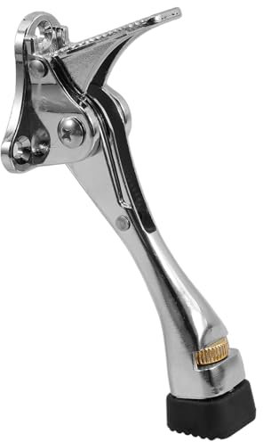 KICHOUSE Adjustable Kickdown Door Stopper Zinc Alloy Metal Floor Mounted Door Holder Brushed Silver Finish Heavy Duty Stop Commercial and Home Use