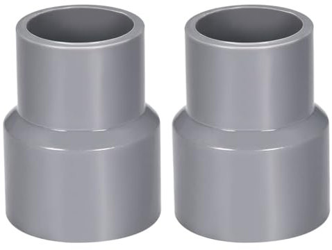 TOP-VIGOR Lot De 2 Raccords Réducteurs PVC DWV 25mm x 32mm Adaptateur De Tuyau Pour Réduction De Diamètre, Connexion Étanche Pour Systèmes D'Eau Potable Et Construction, Gris