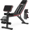 GIKPAL 800lbs Hantelbank Klappbar Verstellbar, Multifunktion Trainingsbank, Schrägbank, Fitnessbank mit Beincurler & Preacher-Curl & 7-Fach Verstellbar Rückenlehne für Ihr Home-Gym Krafttraining