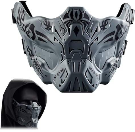 Airsoft Demi Visage Crâne Masques, pour Halloween Jeu De Rôles Paintball Jeu Tactique Equipement