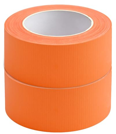 ASSRECT 2 Rouleaux Ruban Adhésif Toilé Orange 48mm x 30m, Duct Tape Heavy Duty Ruban Adhésif en Tissu, Tous Usages Imperméable pour Réparation, Fixation, Étanchéité, Marquage Intérieur Extérieur