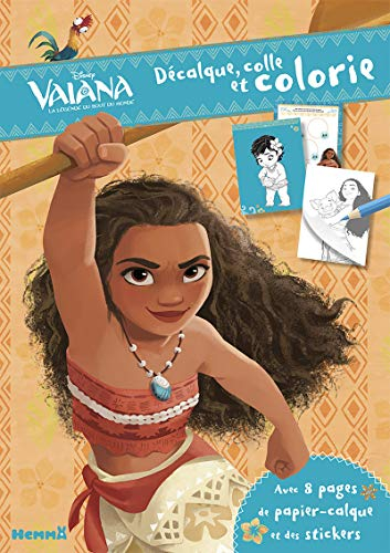 Disney VaÏana Décalque, colle et colorie: Avec 8 pages de papier-calque et des stickers