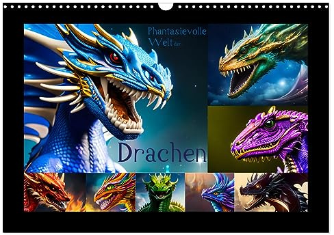 Phantasievolle Welt der Drachen (Wandkalender 2026 DIN A3 quer), CALVENDO Monatskalender: Eine faszinierende Welt der Drachen, die in lebendigen ... zum Leben erweckt wird. (CALVENDO Kunst)