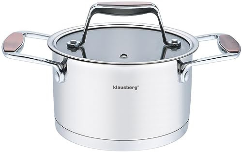 Klausberg Kochtopf mit Deckel 18/10 Stainless Steel Induktion (Ø 16cm x1,8L)