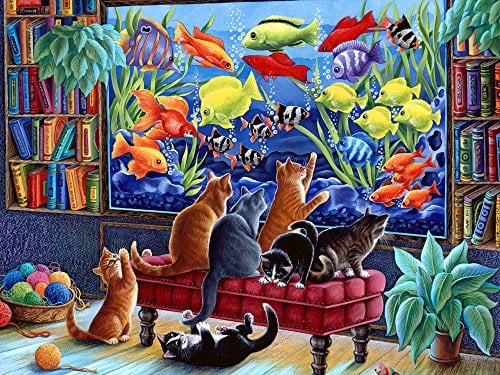 Kittens Fishing Jigsaw Puzzle 550 Piece by Vermont Christmas Company - Puzzles for Adults & Family Time - Durable Board & Precision Cutting
