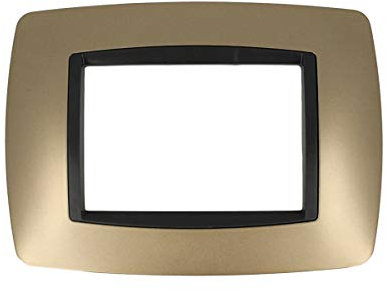 Placca Bombe Da 3 Moduli 3 Posti, Compatibile Con Bticino Living (Oro)