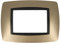 Placca Bombe Da 3 Moduli 3 Posti, Compatibile Con Bticino Living (Oro)