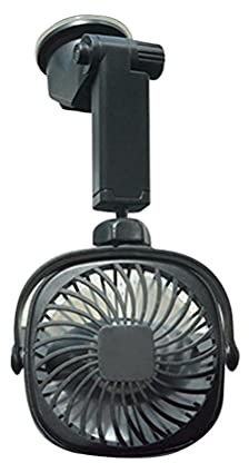 Freshwater Ventilateur USB pour voiture avec ventouse, ventilateur mural rechargeable USB, ventilateur USB personnel avec rotation à 360 degrés