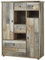 Lomadox Highboard Vintage Driftwood Braun, B/H/T ca. 99/133/39 cm