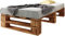 sunnypillow Palettenbett M2 aus Holz 120 x 200 cm mit Lattenrost Stabiles Seniorenbett Kinderbett Jugendbett Gästebett erhöhtes Einzelbett Bettgestell Futonbett Komforthöhe Geflammt