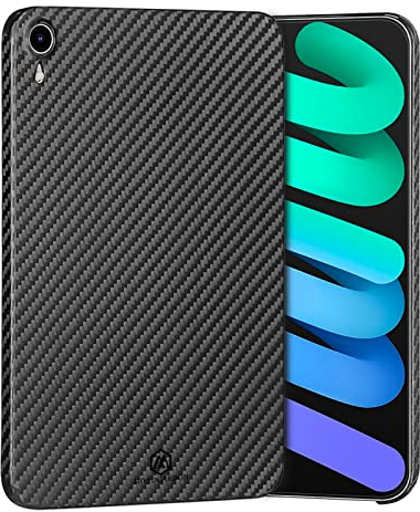 MONOCARBON Schutzhülle aus echtem Karbonfaser für iPad Mini 6/7, stoßfest, kratzfest, dünn und leicht, Schutzhülle für iPad Mini 6. Generation / 2024 iPad Mini 7 (A17 Pro)