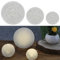 LED Dekokugel 3er Set │ Kunststoff Metall Ø15/10/8 cm weiß batteriebetrieben │ Stimmungslicht Gartendeko Crinkledesign │ warmweiß