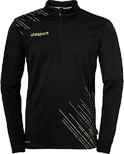 Uhlsport Herren Score 26 1/4 Zip Top Sport-Jacke Sweatshirt Pullover Fußball Fitness Gym Sport-Hoody Sport-Pulli, Schwarz/Limonengelb, 3XL EU