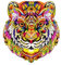 WOODVIO - Holzpuzzle für Erwachsene und Kinder - Tiger, tierförmiges Fantasiepuzzle, 219 einzigartige Stücke, Größe King (38 x 34 cm)