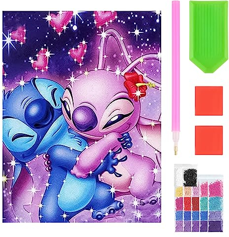 Diamond Painting Kinder Stitch, Stitch Diamantmalerei, 5D Diy Diamond Painting Set For Adults Children, Rhinestone Cross Stitch Embroidery Painting, For Living Room, Wall, Bedroom Decoration 40x30cm