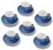 Terra Home 6er Espresso-Tassen Set - Blau, 90 ml, Matt, Porzellan, Dickwandig, Spülmaschinenfest, italienisches Design - Kaffee-Tassen Set mit Untertassen