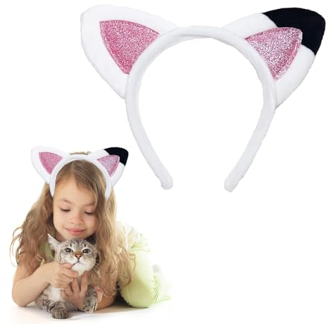 KARELLS Serre-Tête Oreille de Chat,Bandeau de Coiffure Oreilles de Chat,Oreilles de Chat,Serre-tête Chat,Cosplay Cat Ears Bandeau,Serre-tête Oreilles de Chat en peluche,Décorations de Carnaval