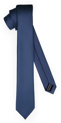 Ladeheid Klassische Herren Krawatte, matt, Perfekt für Büro & Festlichkeiten, Vielfältige Farben - Ideal für Geschäftsmeetings, Hochzeiten TMM-5 (150cm x 5cm, Marineblau)