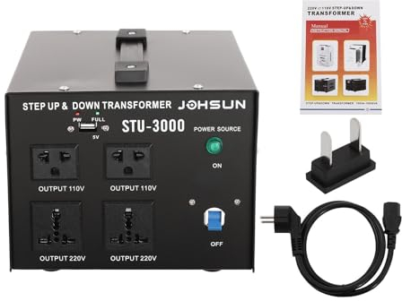 LENDISIY Transformador de tensión AC 220 V 110 V 3000 W USB 220 V a 110 V convertidor