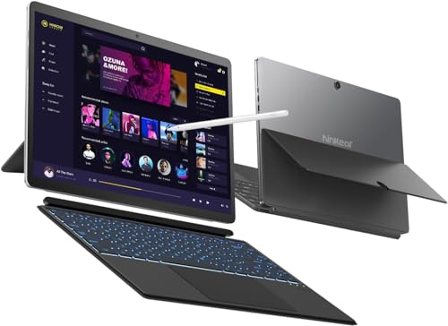 Ninkear T40 2 en 1 Pantalla táctil Laptop Tablet Inte N100 hasta 3,40 GHz 14 pulgadas FHD con lápiz 16 GB DDR5 + 512 GB SSD Teclado retroiluminado RGB WiFi 6 Windows 11
