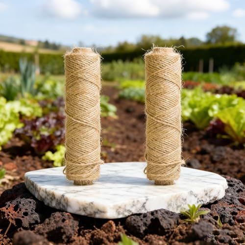 Gegaden 100m x 2Pcs Jute-Schnur, 1mm Braun Juteschnur, Braun Natur Jute Kordel für Basteln, Makramee-Dekoration, Geschenkverpackungen