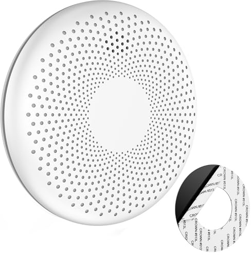 SAVS CS11R Vernetzbarer kombinierter Rauch und CO Melder – 10 Jahre Batterie – Rauchmelder und Kohlenmonoxid Melder – Extra dünnes Design – Kein LED-Licht – Montage ohne Bohren