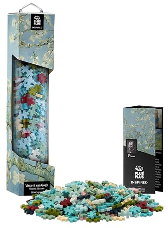 Plus-Plus 4352 Geniales Konstruktionsspielzeug, Mandelblüte von Vincent Van Gogh, Kunst Inspired-Edition, Kreativ-Bausteine Tube, 350 Teile